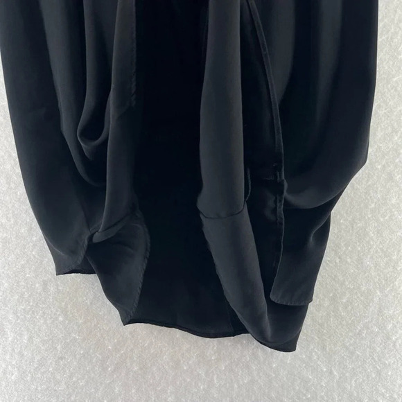 H&M Dress Size 4 Chiffon Shift Tank Asymmetrical Sleeveless Back Keyhole Black - Picture 7 of 12